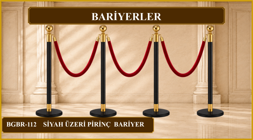 BGBR-112 100 Cm. SİYAH ÜZERİ PİRİNÇ BARİYER